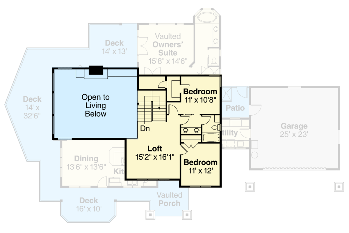 Plan 72214DA: 3-Bed Country Craftsman Lodge Home Plan with Wrap-Around Porch - 2726 Sq Ft - Floor Plan - 2nd Floor - Country, Craftsman, Mountain, Northwest, Rustic