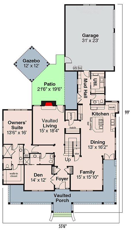 Plan 72225DA: Classic Farmhouse House Plan with Four Bedrooms and Wraparound Porch - Floor Plan - Main Level - Country, Farmhouse, Traditional