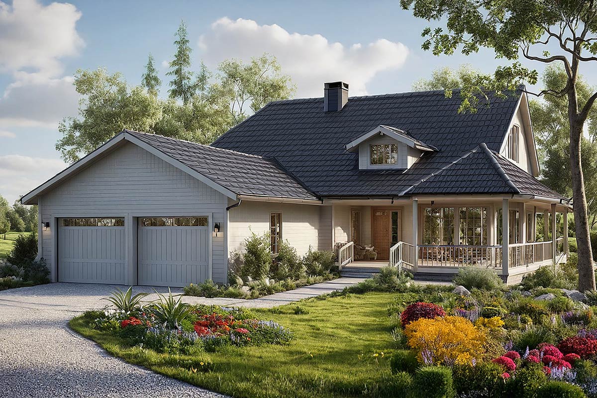 Plan 72233DA: Ranch House Plan with Wrap Around Porch and Vaulted ...