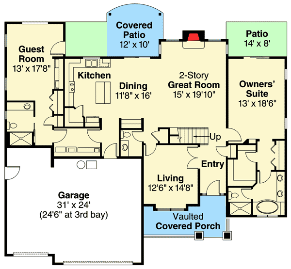 Plan 72275DA: Nostalgic Shingle Style Home Plan - Floor Plan - Main Level - Craftsman, Northwest