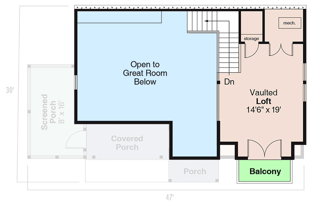 Plan 72471DA: Cottage Vacation House Plan with Loft and Lakefront Views - Floor Plan - 2nd Floor - Cottage, Vacation