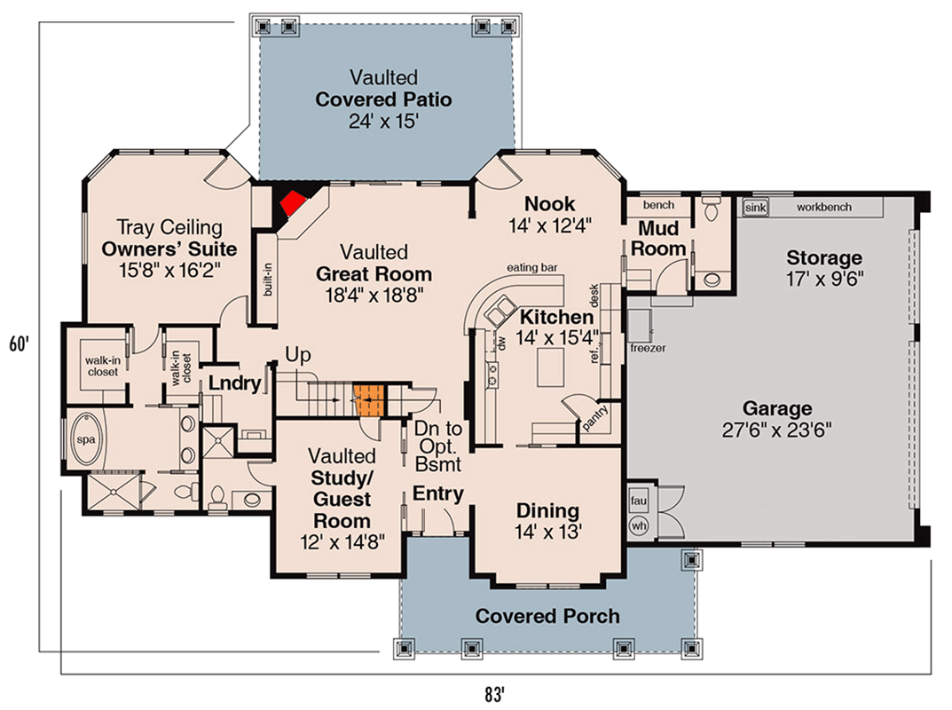 Plan 72506DA: Handsome Craftsman Home Plan - Floor Plan - Main Level - Craftsman, Northwest