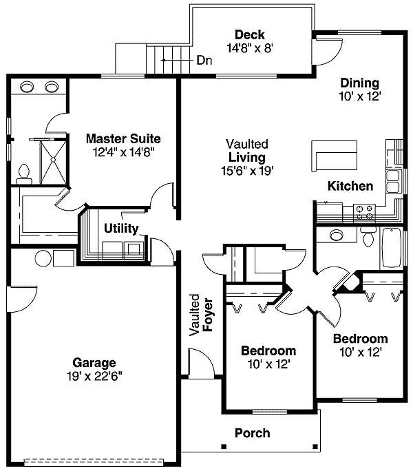 Plan 72517DA: On The Beach - Floor Plan - Main Level - Country, Ranch