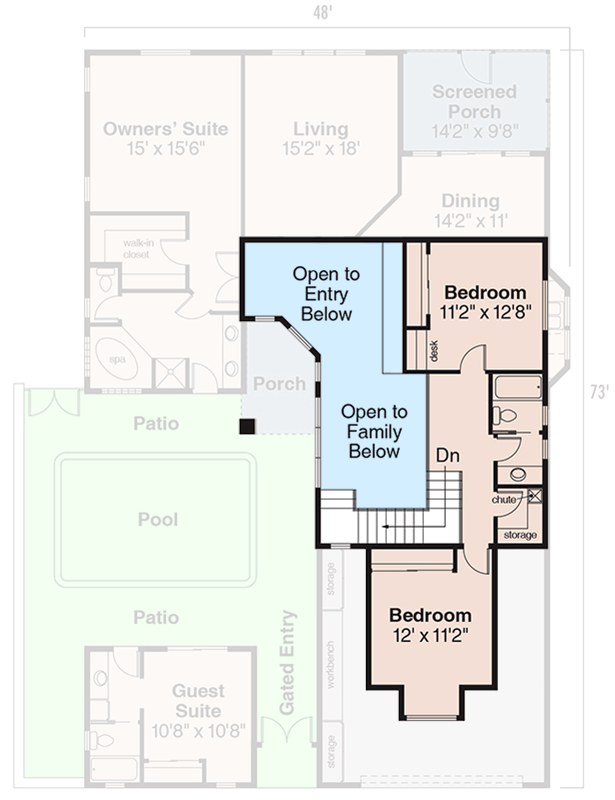 Plan 72537DA: Spacious 4 Bed Mediterranean House Plan with Courtyard and First-Floor Master - Floor Plan - 2nd Floor - Mediterranean, Southwest, Spanish