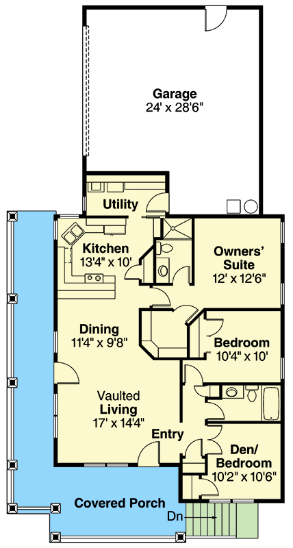 Plan 72558DA: Charming Country House Plan with Wrap Around Porch - Floor Plan - Main Level - Country, Northwest, Rustic