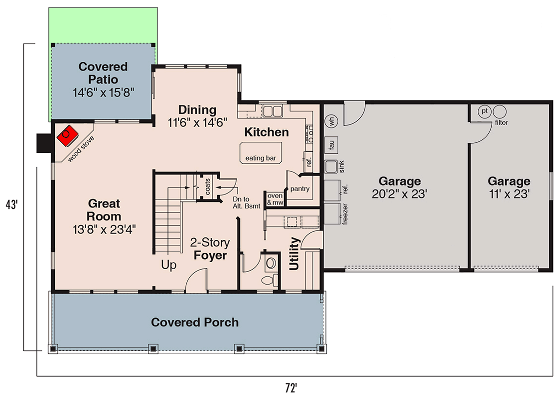 Plan 72568DA: Traditional Three Bedroom Country House Plan with Spacious Three Car Garage - Floor Plan - Main Level - Country, New American, Traditional
