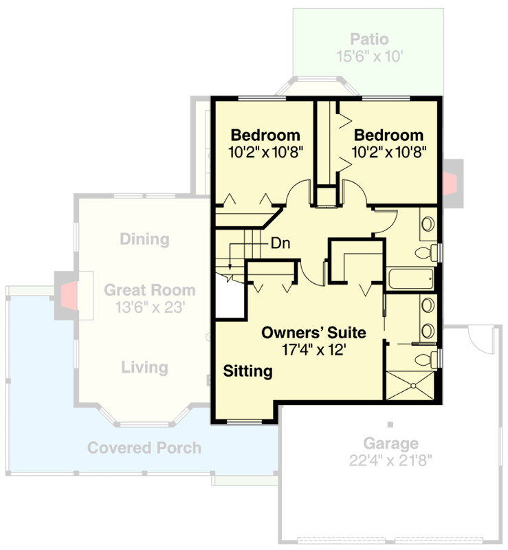 Plan 72570DA: Compact Country Farmhouse with Wrap Around Porch - Floor Plan - 2nd Floor - Country, Farmhouse