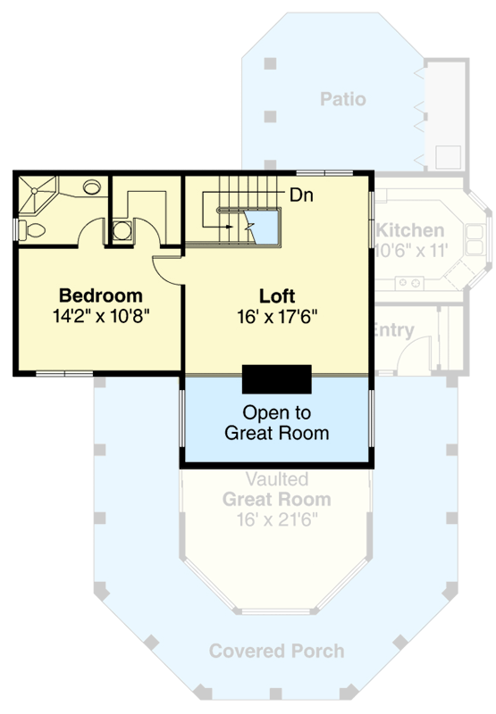 Plan 72575DA: Mediterranean House Plan with Loft and Wraparound Porch - Floor Plan - 2nd Floor - Mediterranean