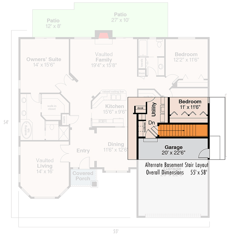 Plan 72627DA: Northwest Ranch House Plan with 3 Bedrooms and 2-Car Garage - Floor Plan - Image #6 - Northwest, Ranch