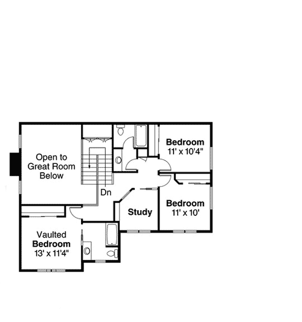 Plan 72663DA: Craftsman Detailing - Floor Plan - 2nd Floor - Country, Craftsman, Northwest