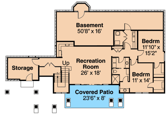 Plan 72687DA: Prairie Home Plan for Sloping Lot - Floor Plan - Basement - Northwest, Prairie