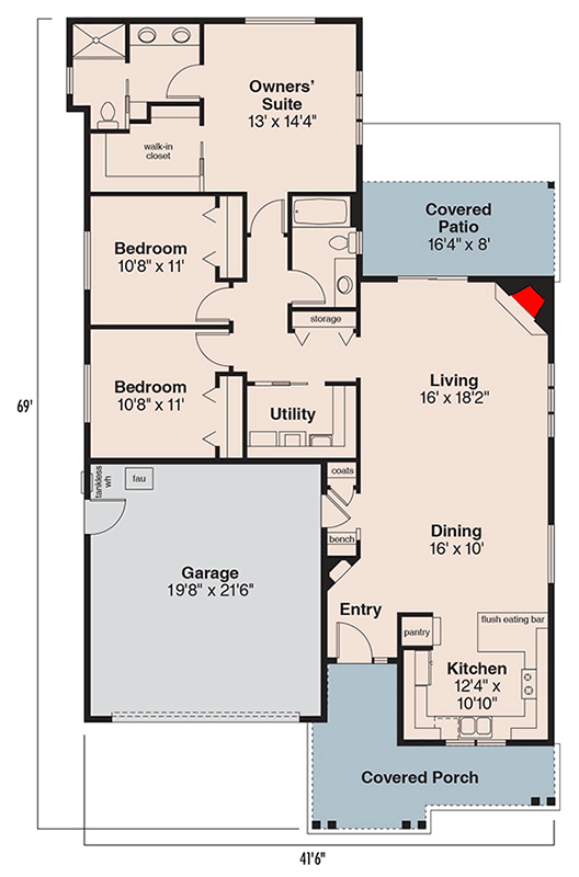 Plan 72784DA: 3 Bed Cottage with Linked Gathering Spaces - Floor Plan - Main Level - Cottage, Craftsman, Northwest