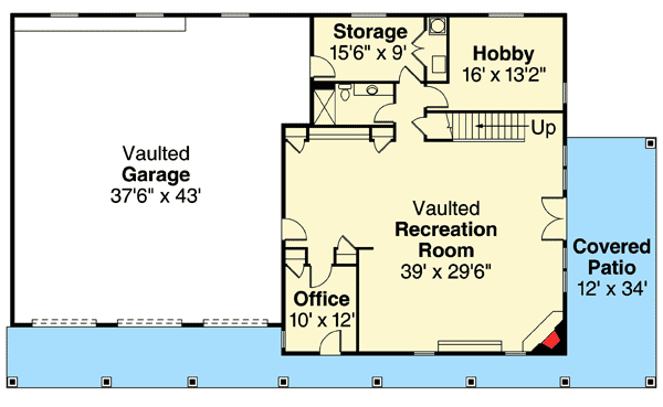 Plan 72819DA: Man Cave with Vaulted Ceilings - Floor Plan - Main Level - Carriage