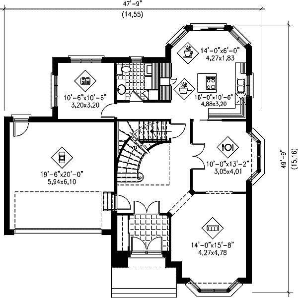 Plan 80405PM: Elegant European Home Plan - Floor Plan - Main Level - European, Traditional