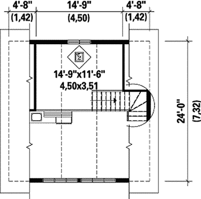 Plan 80645PM: Rustic Timber Siding Cottage with Vaulted Living Space - Floor Plan - 2nd Floor - Cottage, Mountain, Vacation