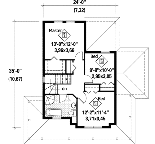 Plan 80732PM: Country Home with Wrap-around Porch - Floor Plan - 2nd Floor - Country, Farmhouse