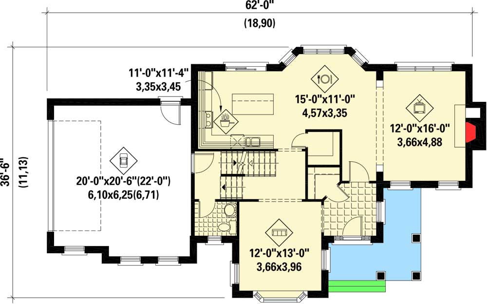 Plan 80838PM: Stately Traditional House Plan - Floor Plan - Main Level - Southern, Traditional