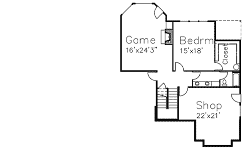 Plan 8143LB: Ranch House Plan With Walkout Lower Level - Floor Plan - Lower Level - Northwest, Ranch