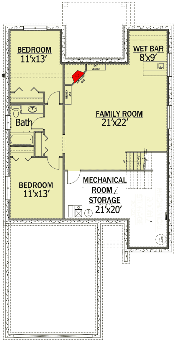 Plan 81626AB: Narrow Lot Home with Lower Level - Floor Plan - Lower Level - Ranch