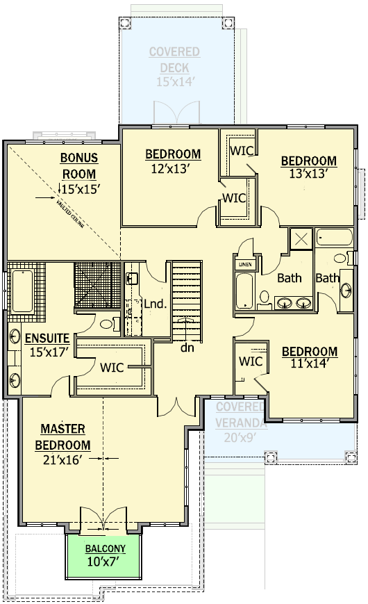 Plan 81651AB: Northwest Home with Sunken Den - Floor Plan - 2nd Floor - Craftsman, Northwest