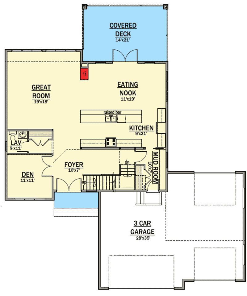 Plan 81666AB: Traditional House Plan with Bonus Room - Floor Plan - Main Level - Northwest, Traditional