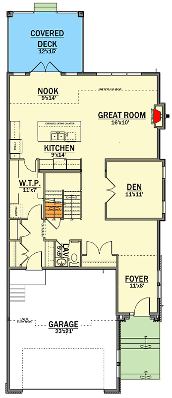 Plan 81678AB: Two-Story Northwest Traditional House Plan with Loft - Floor Plan - Main Level - Northwest, Traditional