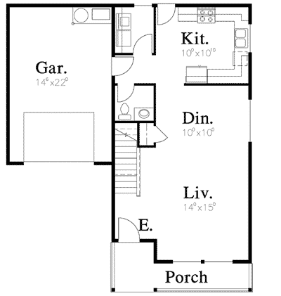 Plan 8181LB: Simply Three - Floor Plan - Main Level - Craftsman, Northwest, Traditional