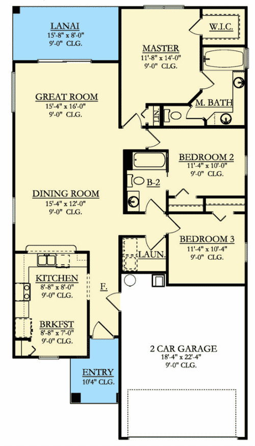 Plan 82085KA: Spacious, Open Living Area - Floor Plan - Main Level - Florida-Style, Southern