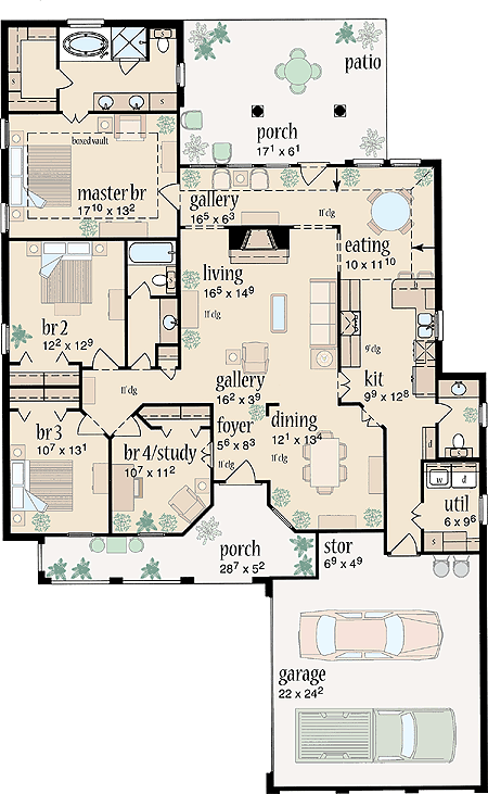 split bedroom floor plans