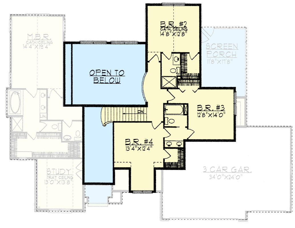 Plan 8921AH: Room to Grow - Floor Plan - 2nd Floor - European, Traditional
