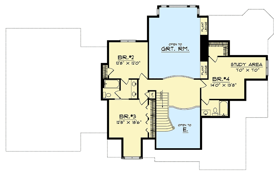 Plan 89596AH: Lavish Four Bedroom Home Plan - Floor Plan - 2nd Floor - European, Southern