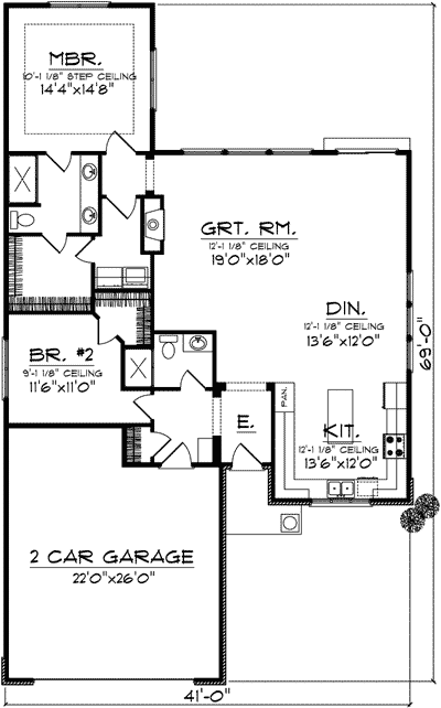 Plan 89775AH: Charming Cottage - Floor Plan - Main Level - Northwest