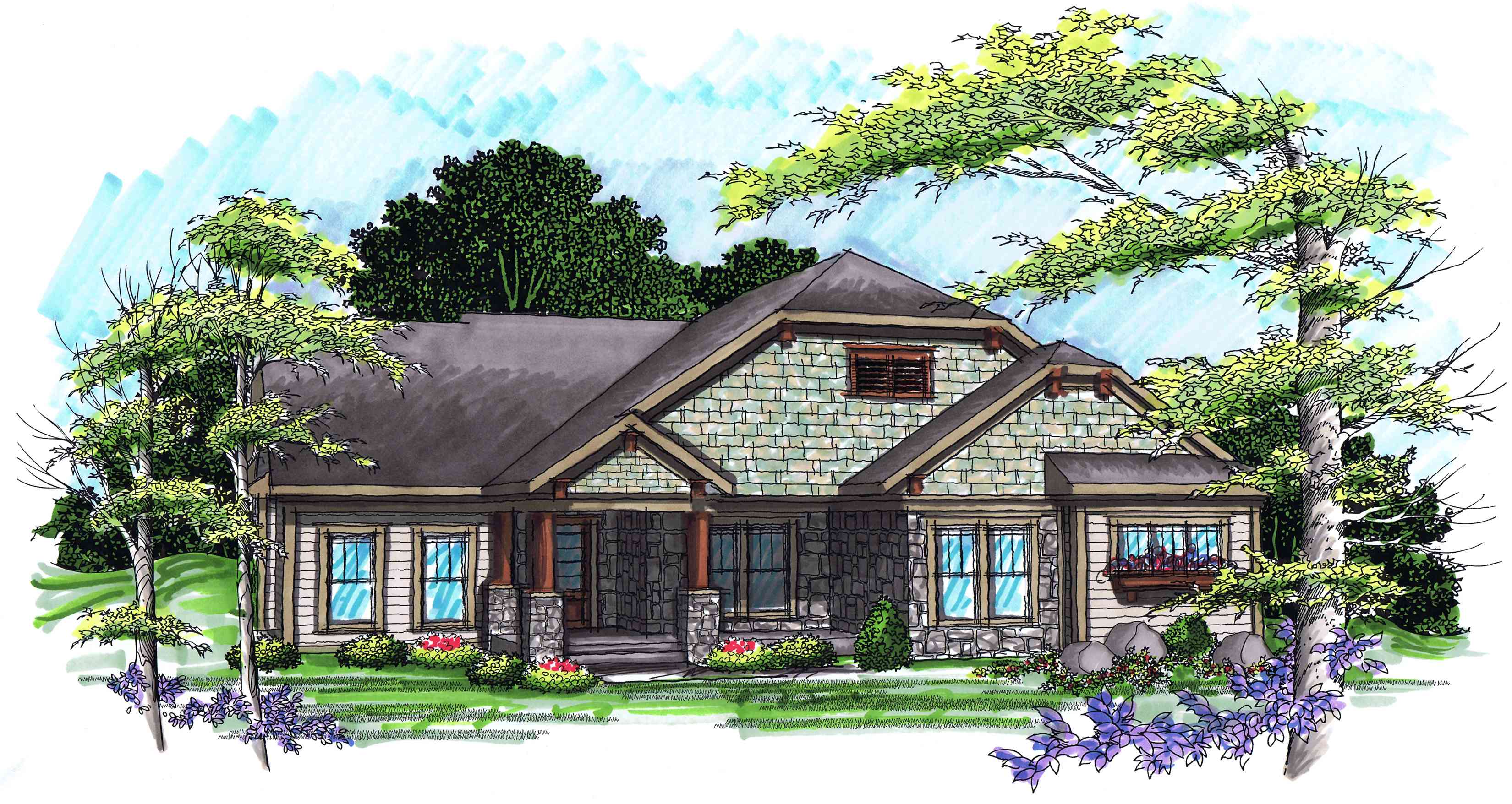 Rustic Ranch Outlines Plan 89789AH: Rustic Ranch