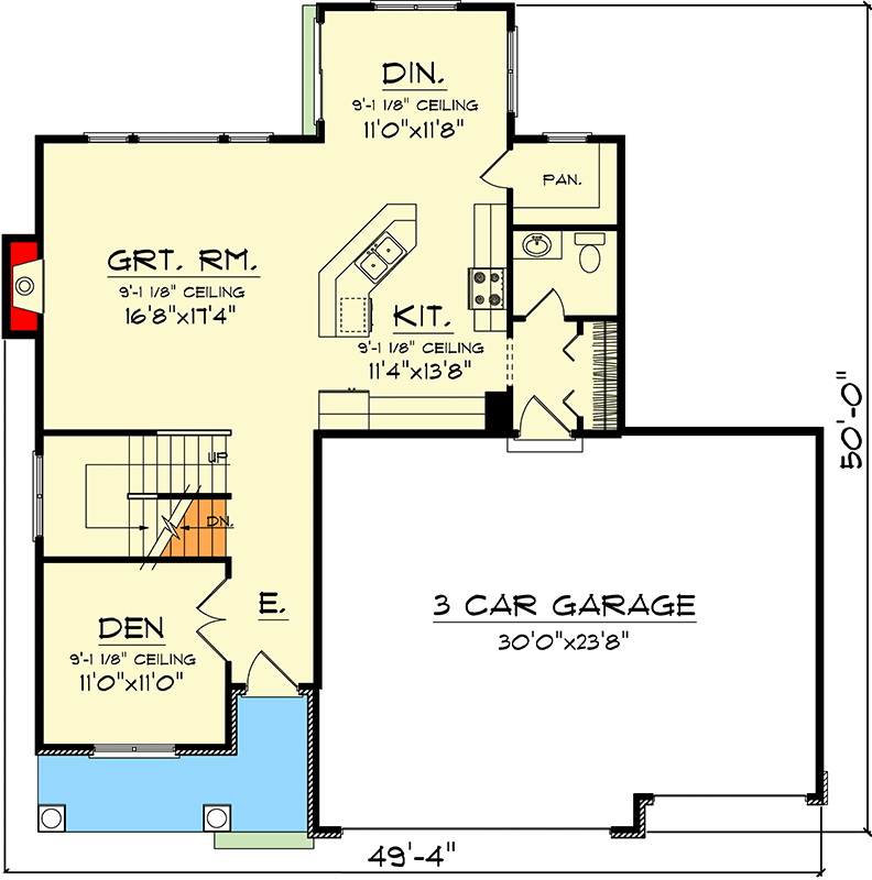 Plan 89820AH: 3 Bedroom Beauty - Floor Plan - Main Level - Northwest, Traditional
