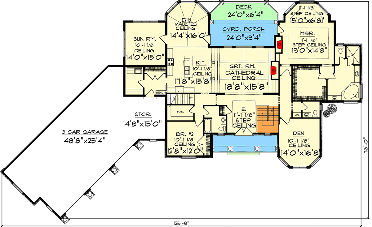 Plan 89834AH: European Styling with Optional Guest Suite - Floor Plan - Main Level - European, French Country, Traditional