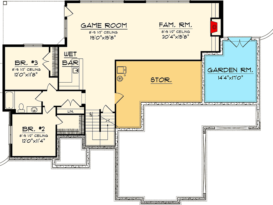 Plan 89837AH: Spacious Lower Level - Floor Plan - Lower Level - European, Northwest