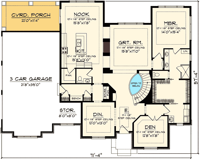 Plan 89878AH: Walkout Ranch With Hip Roofline - Floor Plan - Main Level - Northwest, Ranch