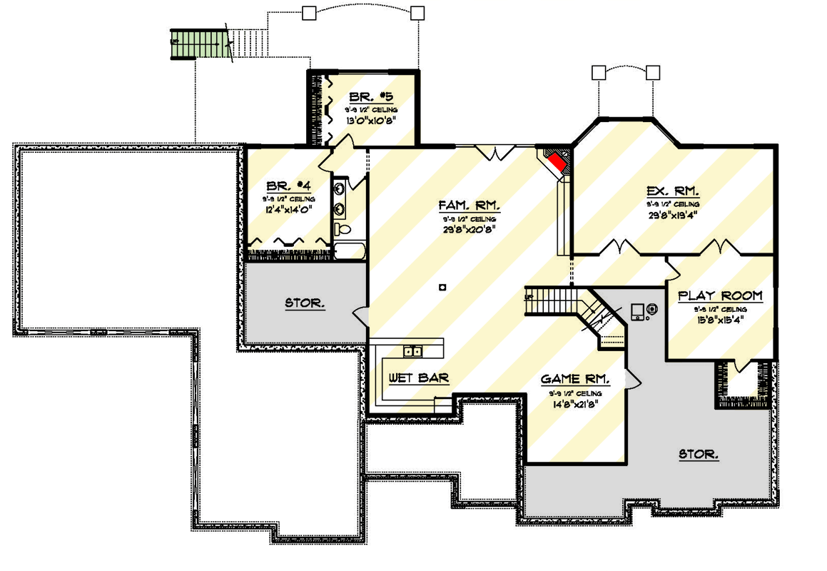 Plan 89896AH: One Level Craftsman Home Plan - 3794 Sq Ft - Floor Plan - Optional Lower Level ($ Paid Option) - Craftsman, Northwest, Ranch