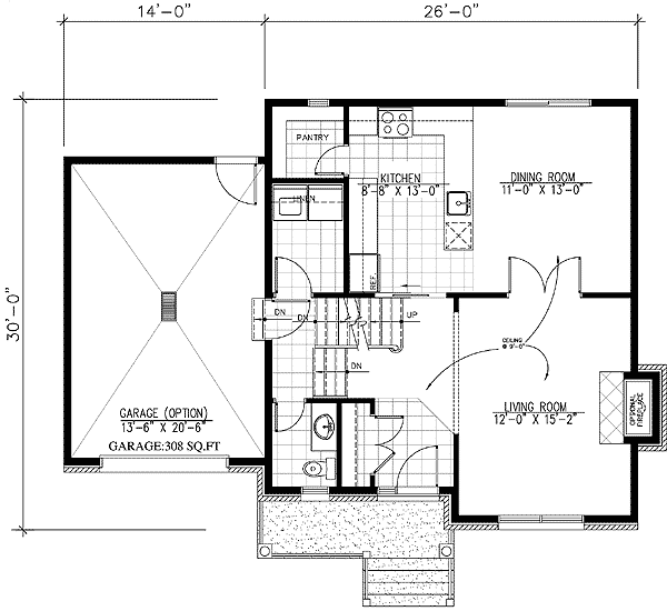 Plan 90029PD: Traditional Two-story House Plan with Optional Second-Level Family Room - Floor Plan - Main Level - Traditional