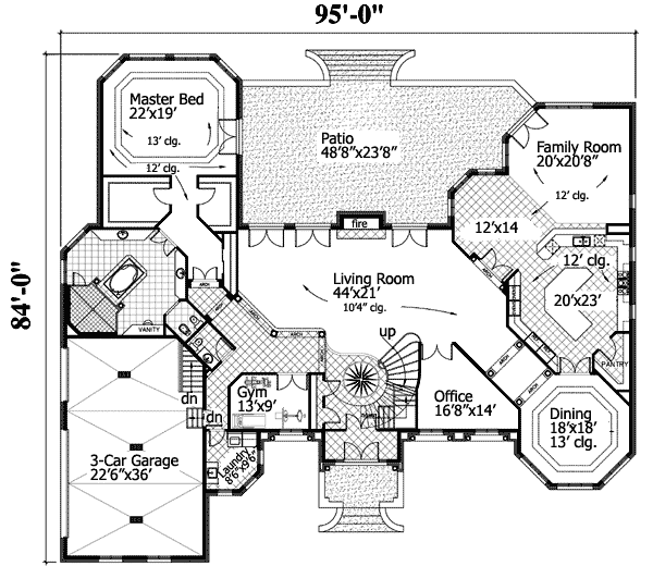 Plan 90073PD: Opulent European House Plan - Floor Plan - Main Level - European