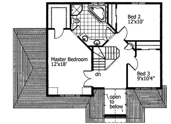 Plan 90211PD: Narrow Lot Two-Story Home Plan - Floor Plan - 2nd Floor - Traditional