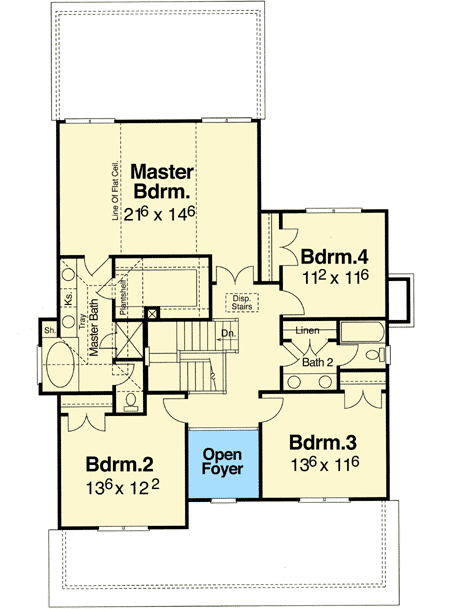 Plan 92012VS: Craftsman Inspiration With Drive-Under Garage - Floor Plan - 2nd Floor - Cottage, Country, Craftsman, Northwest, Traditional