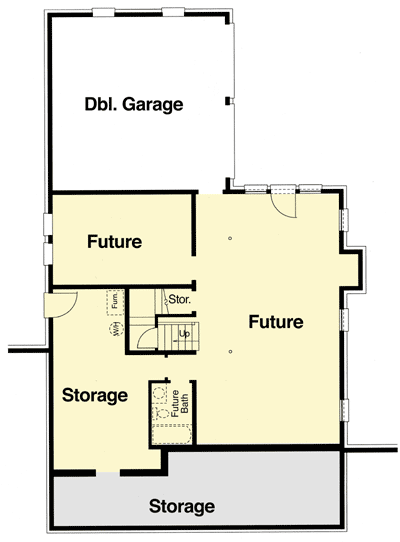 Plan 92012VS: Craftsman Inspiration With Drive-Under Garage - Floor Plan - Basement - Cottage, Country, Craftsman, Northwest, Traditional