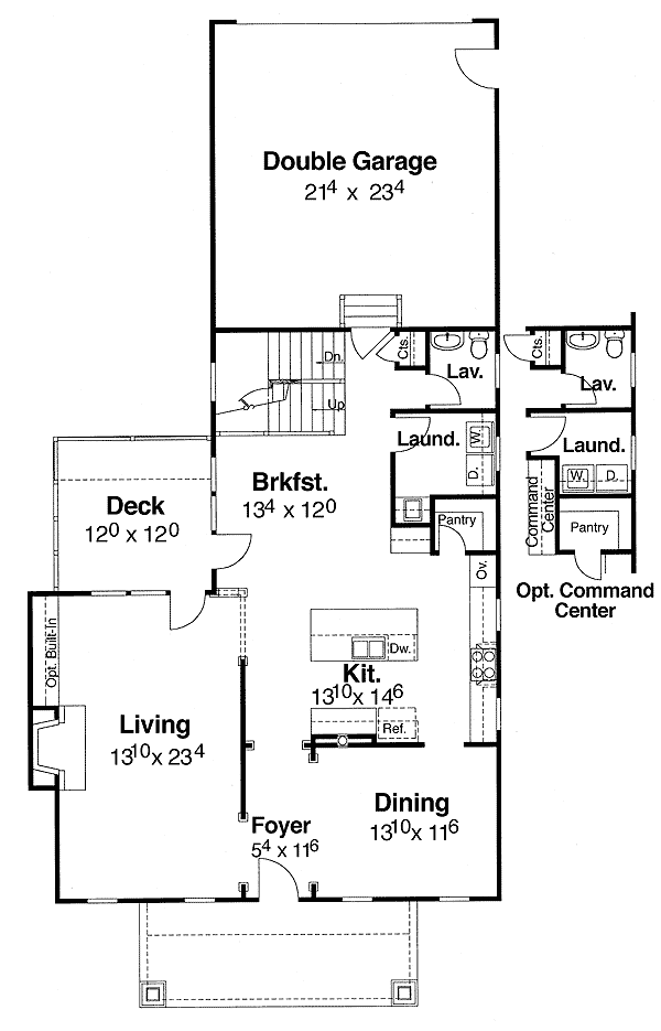 Plan 92013VS: Comfortable Family Living - Floor Plan - Main Level - Cottage, Craftsman, Traditional