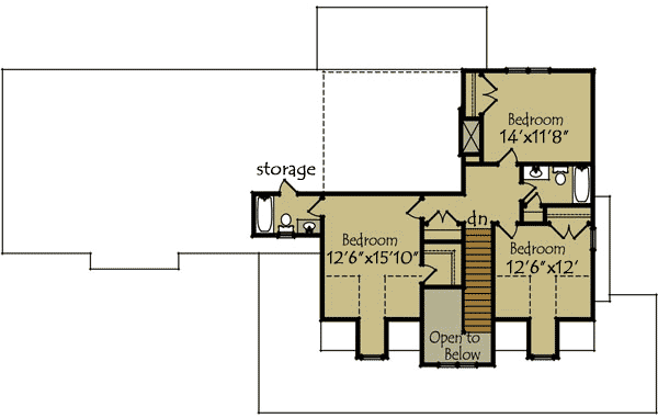 Plan 92349MX: Wraparound Farmhouse Fun - 2622 Sq Ft - Floor Plan - 2nd Floor - Country, Farmhouse, Rustic