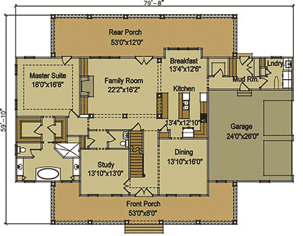 Plan 92355MX: Elegant Farmhouse Home Plan - 4171 Sq Ft - Floor Plan - Main Level - Country, Farmhouse, Traditional