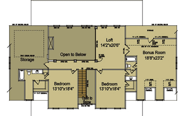 Plan 92355MX: Elegant Farmhouse Home Plan - 4171 Sq Ft - Floor Plan - 2nd Floor - Country, Farmhouse, Traditional
