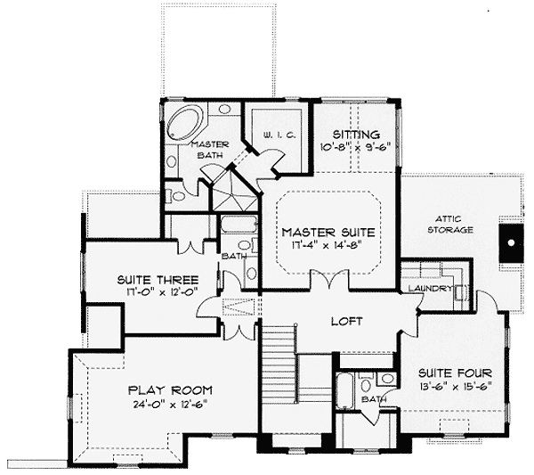 Plan 9307EL: Charming European Abode - Floor Plan - 2nd Floor - European