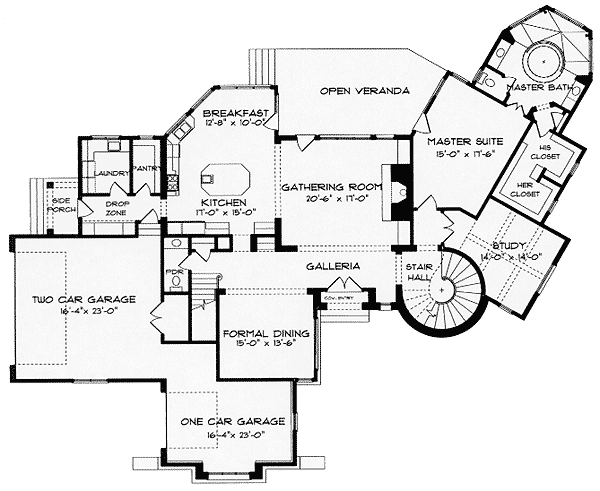 Plan 9316EL: Stunning European Home Plan - Floor Plan - Main Level - European