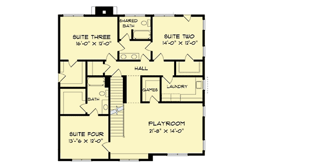 Plan 9325EL: Classic Master Down Craftsman - Floor Plan - 2nd Floor - Craftsman